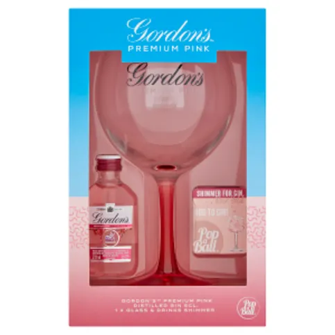 Gordon's Premium Pink Distilled Gin 5cl, Glass & Drinks Shimmer