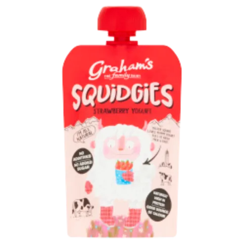 CHILLED: GRAHAMS SQUIDGIES STRAWBERRY YOGURT 100G