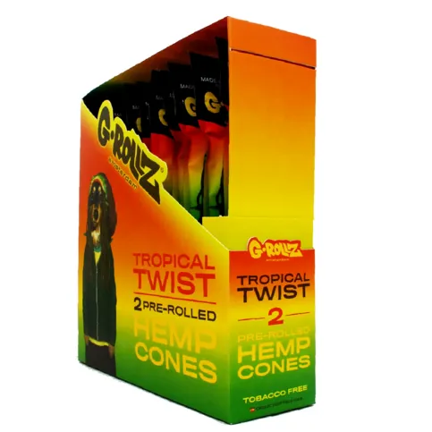 G-ROLLZ 2 PRE-ROLLED HEMP CONES TROPICAL TWIST