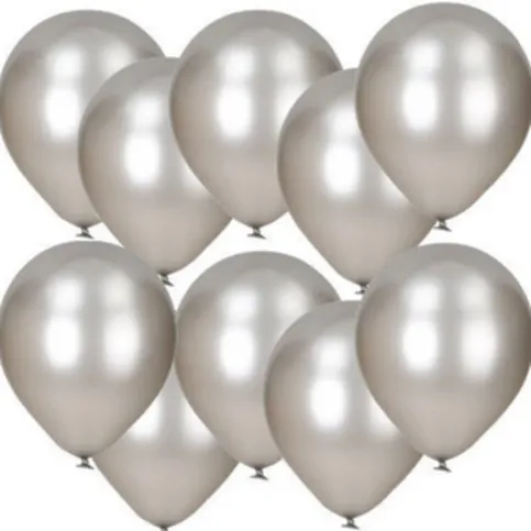 Gsd Metallic Silver Balloons 12 Pack