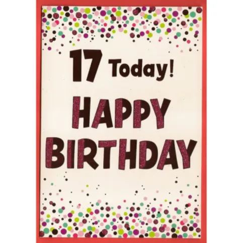 Happy Birthday Greeting Card Girl's For Her Female 17 Years Old