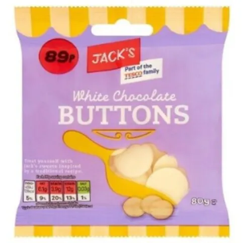  Jack's White Chocolate Buttons 80g