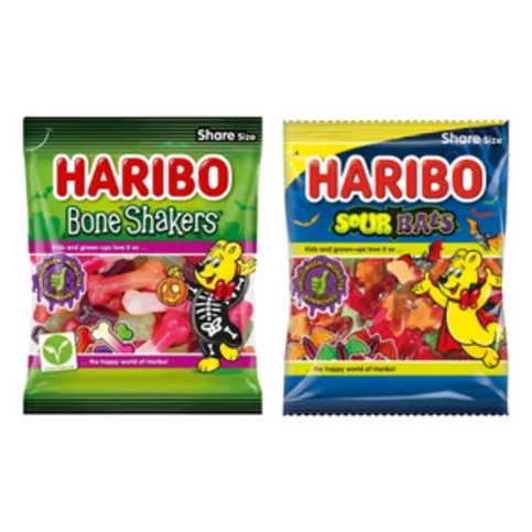 Haribo Bone Shakers 140g/Haribo Sour Bats 140g