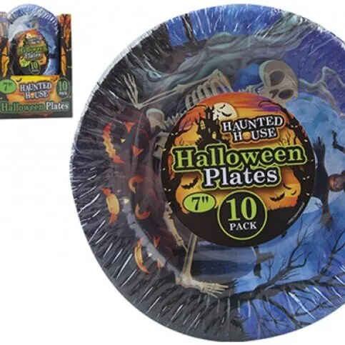 Haunted House Halloween Paper Plates Ps* 10pk