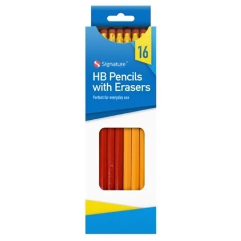 HB Pencils with Erasers 16 Pack