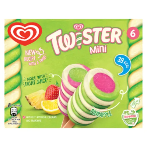 Heartbrand Twister Mini Pineapple Ice Lolly 6x 50 ml