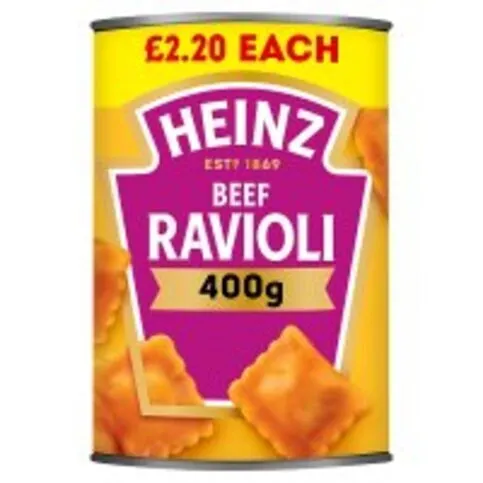 HEINZ BEEF RAVIOLI IN TOMATO SAUCE 400G