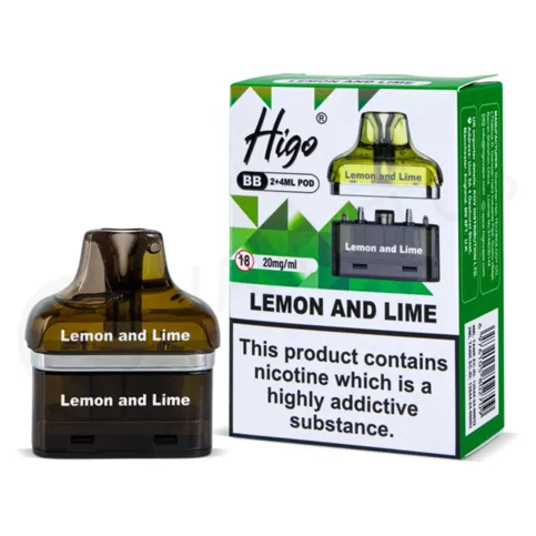 Higo BB4000 Prefilled Crystal Lemon & Lime - 2 x 4ml (Pods)