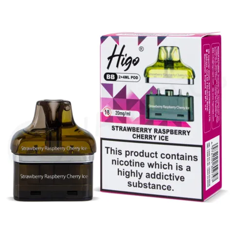 Higo BB4000 Prefilled Strawberry Raspberry Cherry Ice - 2 x 4ml (Pods)