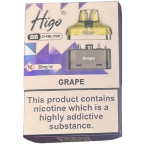 Higo BB 4000 Puffs Pod Grape 2 x 4ml