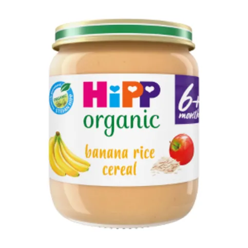HiPP Organic Banana Rice Cereal Baby Food Jar 4+ Months 125g