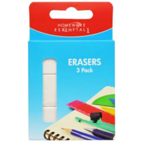 Homeware Essentials Erasers 3 Pack
