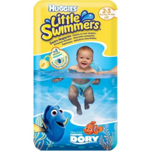 Huggies Little Swimmers Swim Nappies Size 2-3 3kg-8kg, 7lb-18lb 12 Pants