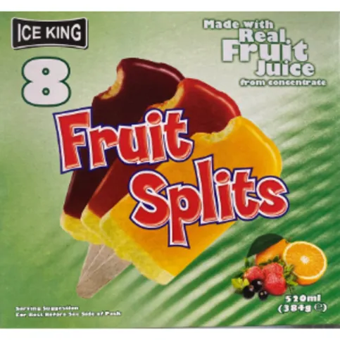 Ice King Assorted Fruit Splits 8 Pack