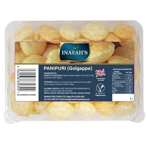 Inarah's Pani Puri Golgappa 75g