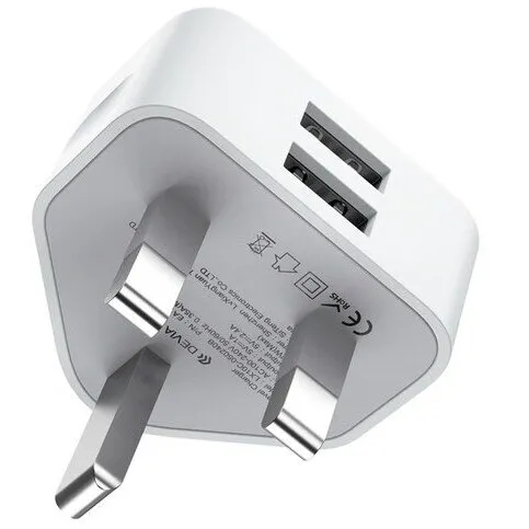 3 Pin USB Charging Plug 2 USB