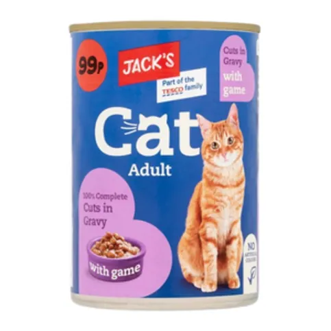 Jack's Adult Cat 100% Complete Cuts in Gravy with Game 415g