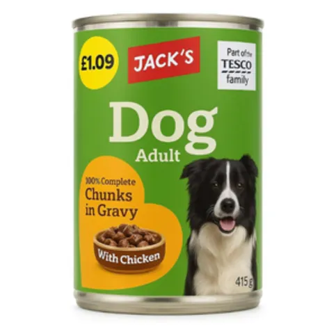 Jack's Adult Dog 100% Complete Chunks in Gravy with Chicken 415g