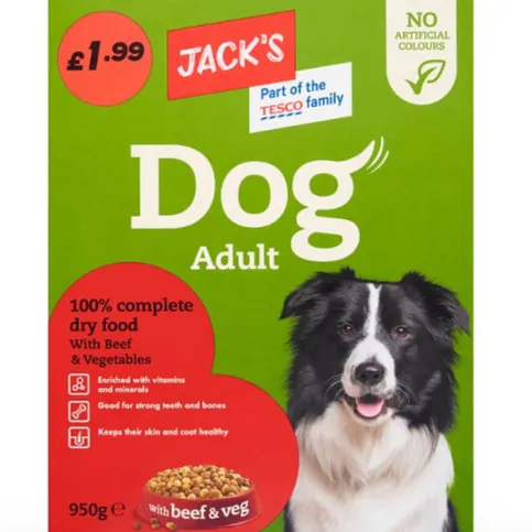 Jack's Adult Dog Food with Beef & Veg 950g