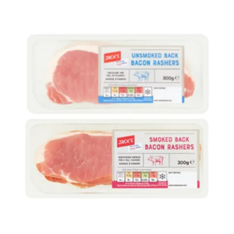 Jacks back bacon rashers 300g