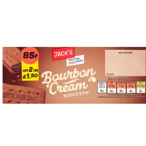 Jack's Bourbon Cream Biscuits 150g