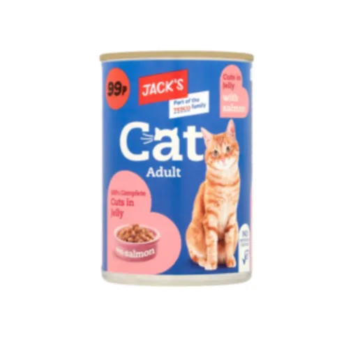 Jack's Cat Adult 100% Complete Cuts in Jelly with Salmon 415g