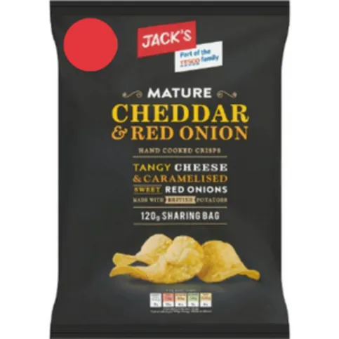 Jacks Cheddar And Red Onion Crisps 120g