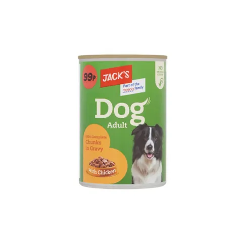 Jack's Dog Adult 100% Complete Chunks in Gravy with Chicken 415g