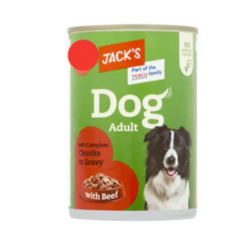 Jack's Dog Adult Chunks In Gravy Beef 415g