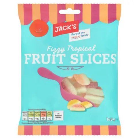 Jacks Fizzy Fruit Slices 145g