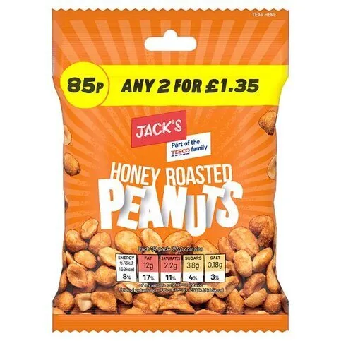 Jacks Honey Roasted Peanuts 85p 55g