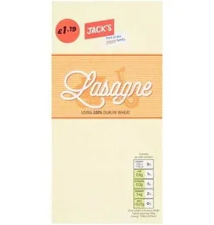 Jack's Lasagne Sheets
