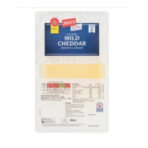 Jack's Mild Cheddar 8 Slices 180g