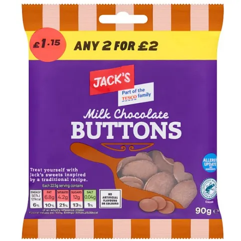 Jacks Milk Chocolate Buttons 87.5g
