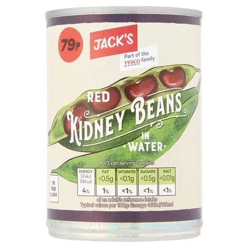 Jacks Red Kidney Beans In Water 409g