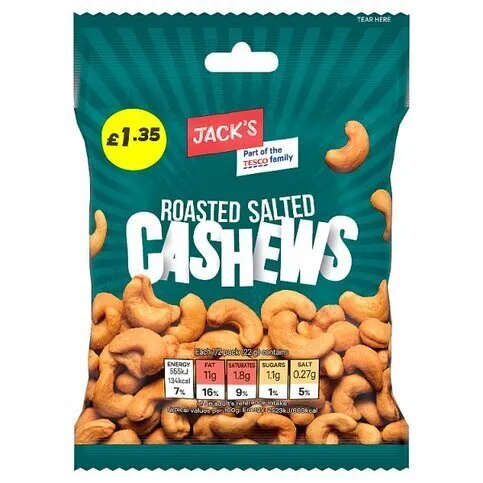 Jacks Salted Cashews £1.35 45g