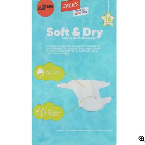 Jack's Soft & Dry Size 4 16 Nappies