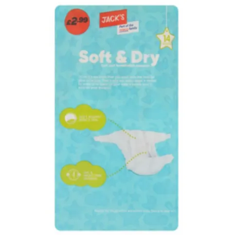 Jacks Soft & Dry Size 5 Nappies 5 Pack - Baby Products