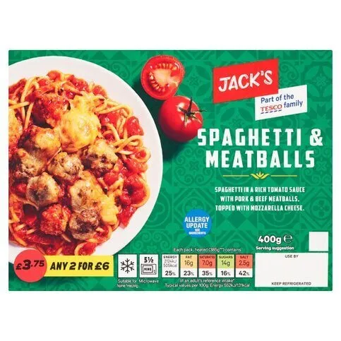 Jacks Spaghetti And Meatballs 400g