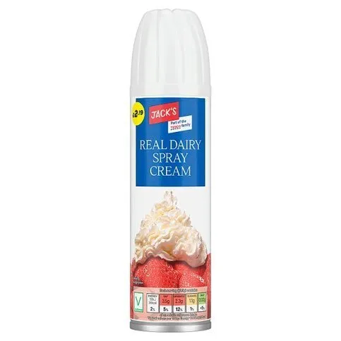 Jacks Spray Cream £2.19 250g