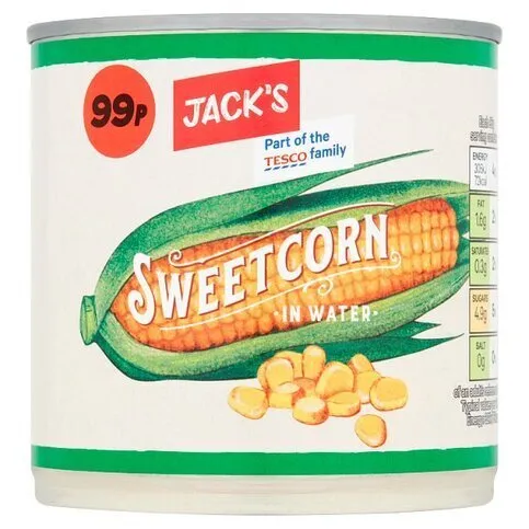 Jacks Sweetcorn In Water 340g