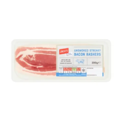 Jack's Unsmoked Streaky Bacon Rashers 200g