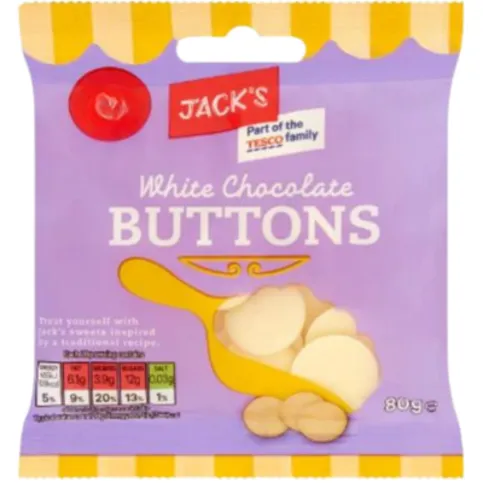 Jack's White Chocolate Buttons 90g