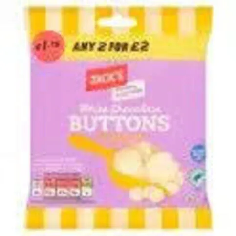 Jacks white chocolate buttons bag 90g