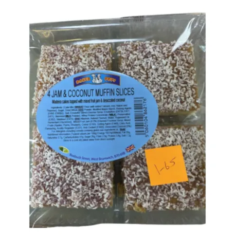 Jam & Coconut Muffin Slice 4 Pack