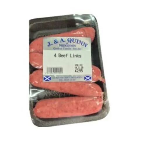 J & A Quinn Beef LInks x 4