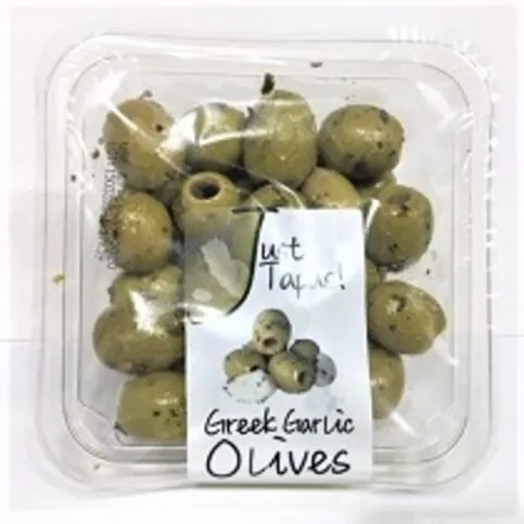 JT Greek Garlic Olives 150g