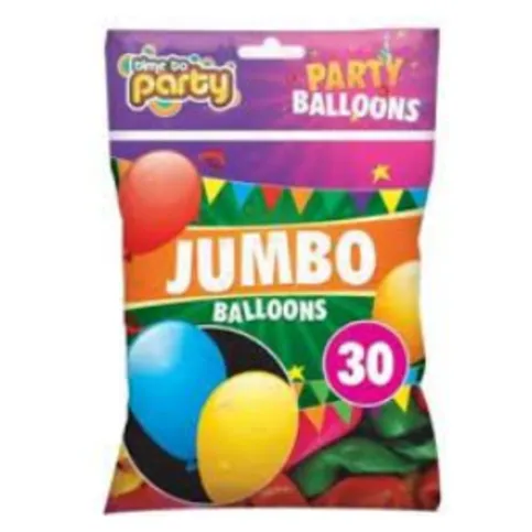 Jumbo Balloons 30 Pack Clipstrip