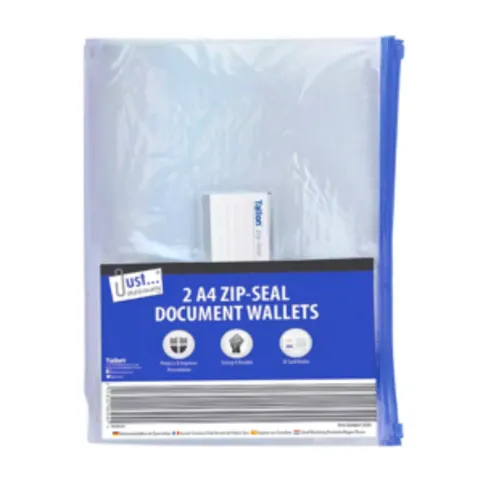 Just Stationery A4 Zip Seal Wallets