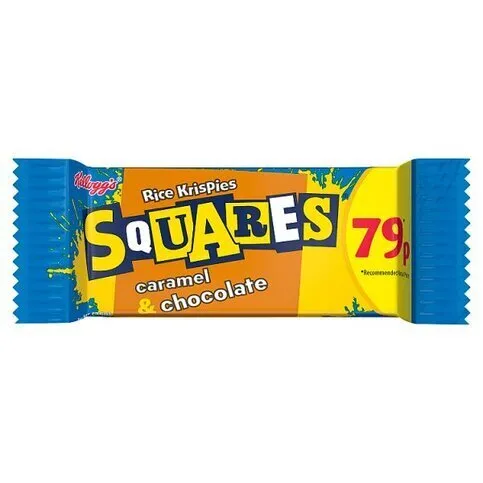KELLOGGS RICE KRISPIES SQUARES CHOCOLATE CARAMEL PM79P 36G